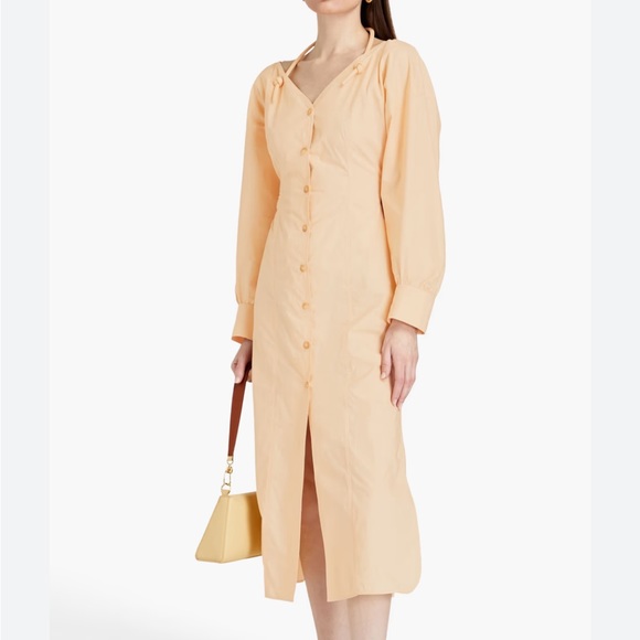 Nanushka off‎ the shoulder halterneck Poplin Midi Dress - Picture 8 of 8